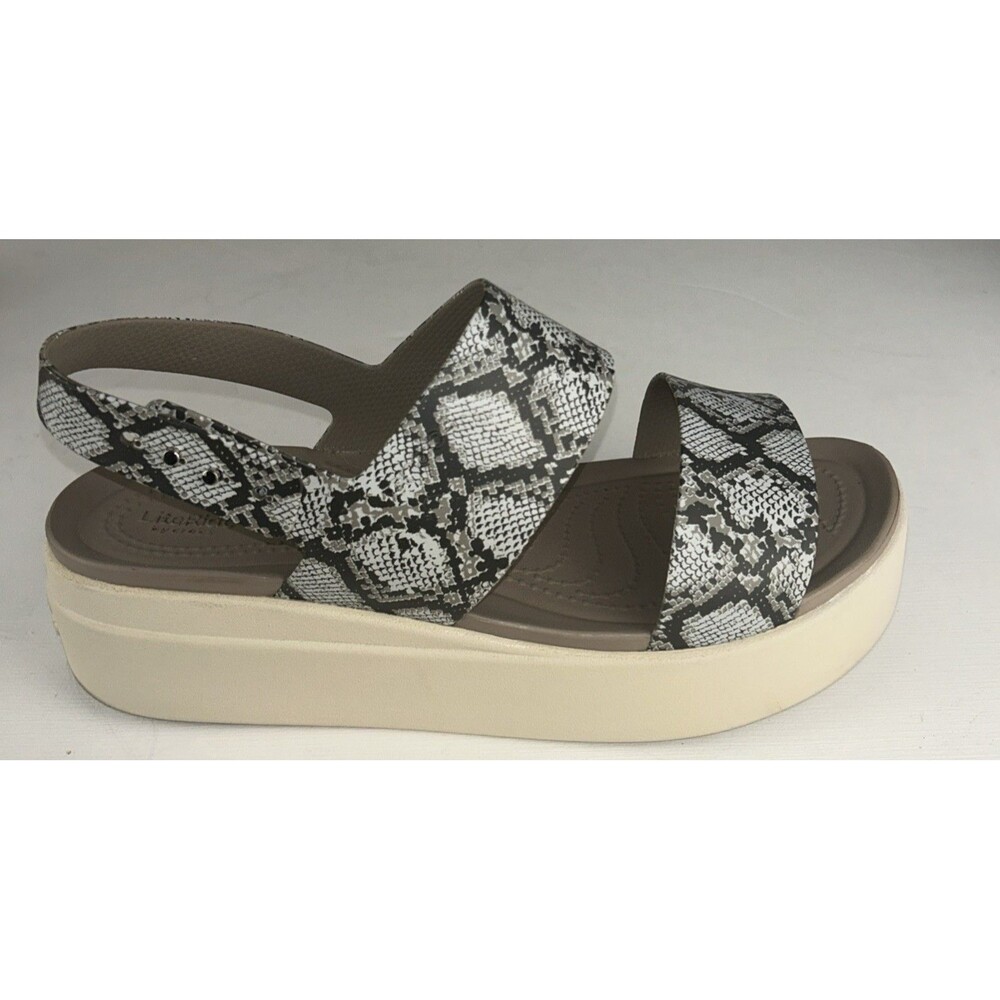 Crocs Brooklyn SNAKE Low Wedge Sandal Womens size 10 Literide